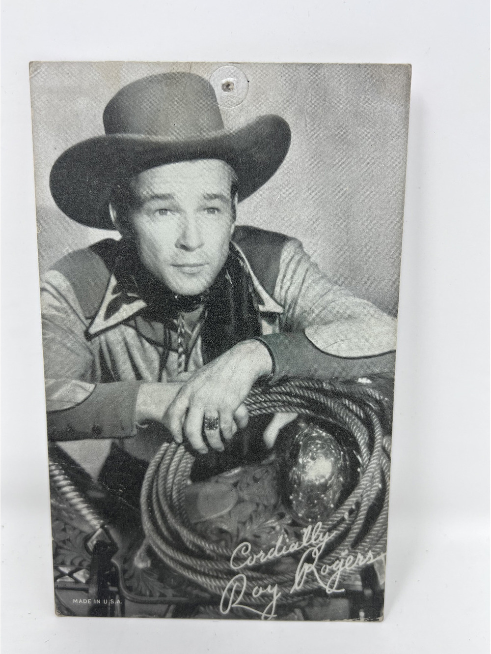 Vintage Roy Rogers Black and White Cowboy Photo Card